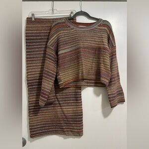 Multicolor Striped Knit Set